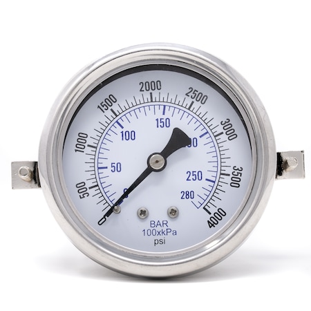 Pic Gauges 2 1/2 in Dial, 1/4 in NPT Male Center Back Location, Stainless Steel Case Material 213D-254Q