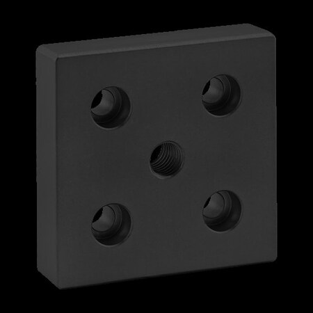 80/20 Center Tap Base Plate, 3"X3" 1/2-13 Tap 2140-BLACK