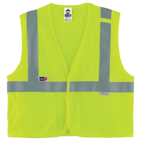 Ergodyne Lime Type R Class 2 FR Modacrylic Vest,  8260FRHL