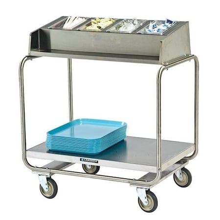 Lakeside Stainless Tray-N-Silver Cart;Holds (4)1/4 Size Pans, (130)16"x22" Trays 214