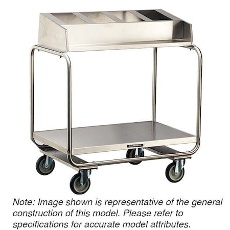 Lakeside Stainless Tray-N-Silver Cart;Holds (5)1/4 Size Pans, (130)16"x22" Trays 216
