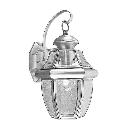 Livex Lighting Monterey 1 Light Brushed Nickel Outdoor Wall Lantern 2151-91