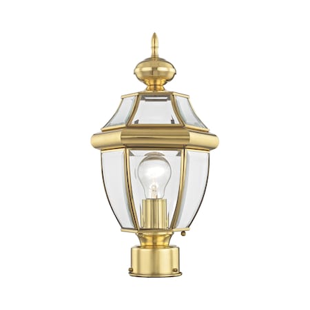 Livex Lighting Monterey 1 Light Polished Brass Outdoor Post Top Lantern 2153-02