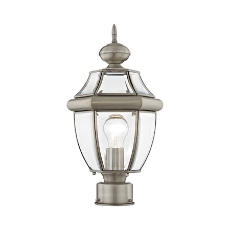 Livex Lighting Monterey 1 Light Brushed Nickel Outdoor Post Top Lantern 2153-91