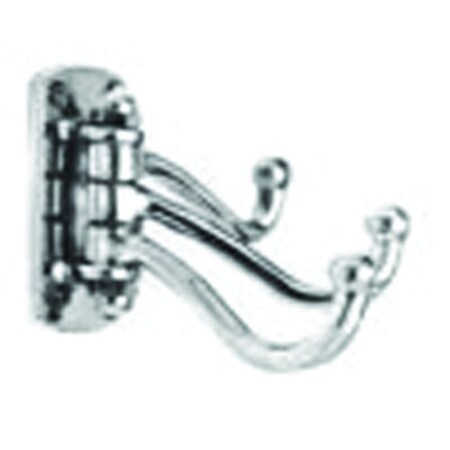 Omnia Decorative Triple Swivel Coat Hook Bright Chrome 215/00.26