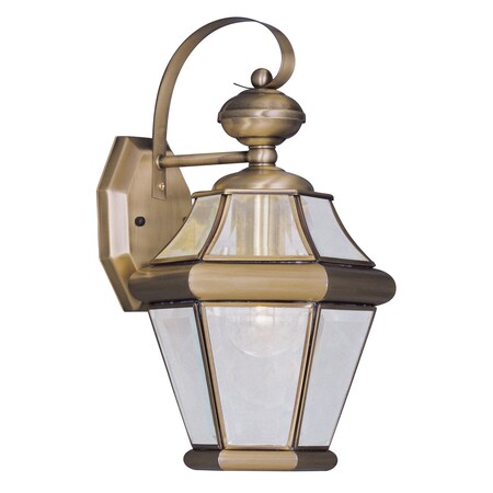 Livex Lighting Georgetown 1 Light Antique Brass Outdoor Wall Lantern 2161-01
