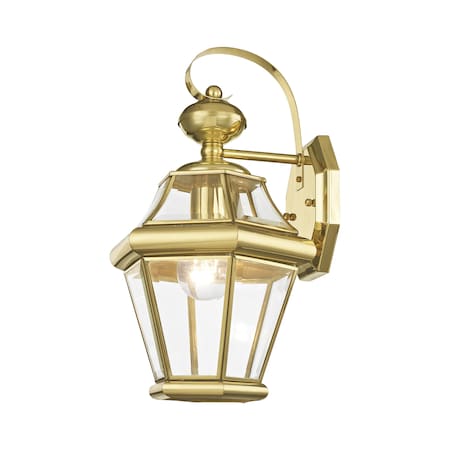 Livex Lighting Georgetown 1 Light Polished Brass Outdoor Wall Lantern 2161-02