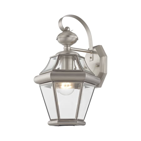 Livex Lighting Georgetown 1 Light Brushed Nickel Outdoor Wall Lantern 2161-91