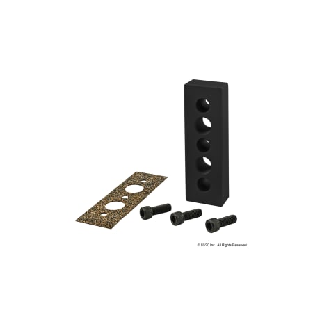 80/20 Rectang 5 Hole Press Manifold Feed Plate 2162-BLACK