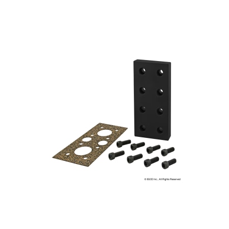 80/20 Pressure Manifold Stopper Plate, 8 Hole 2163-BLACK
