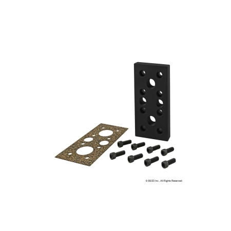80/20 Pressure Manifold Feed Plate, 12 Hole 2164-BLACK