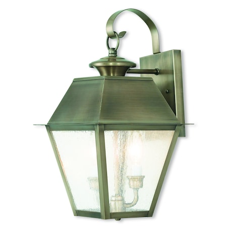 Livex Lighting Mansfield 3 Light Vintage Pewter Outdoor Wall Lantern 2165-29