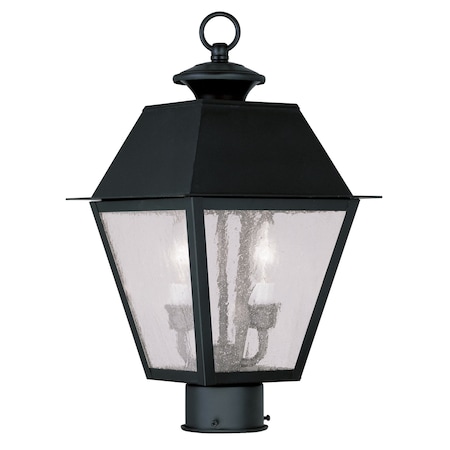 Livex Lighting Mansfield 2 Light Black Outdoor Post Top Lantern 2166-04