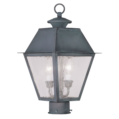 Livex Lighting Mansfield 2 Light Charcoal Outdoor Post Top Lantern 2166-61