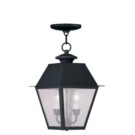 Livex Lighting Mansfield 2 Light Black Outdoor Pendant Lantern 2167-04