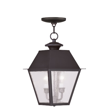 Livex Lighting Mansfield 2 Light Bronze Outdoor Pendant Lantern 2167-07
