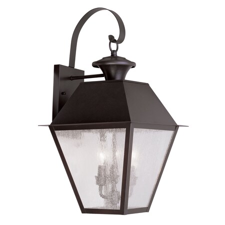 Livex Lighting Mansfield 3 Light Bronze Outdoor Wall Lantern 2168-07