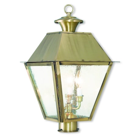 Livex Lighting Mansfield 3 Light Antique Brass Outdoor 2169-01