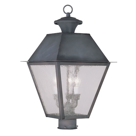 Livex Lighting Mansfield 3 Light Charcoal Outdoor Post 2169-61