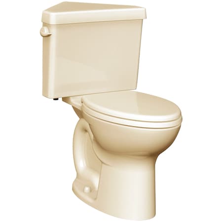 American Standard Cadet Triangle Pro Rh Rf L/Seat Bon Bone, 1.28 gpf, Cadet Flushing System, Floor Mount, Round, Bone 216BD.104.021