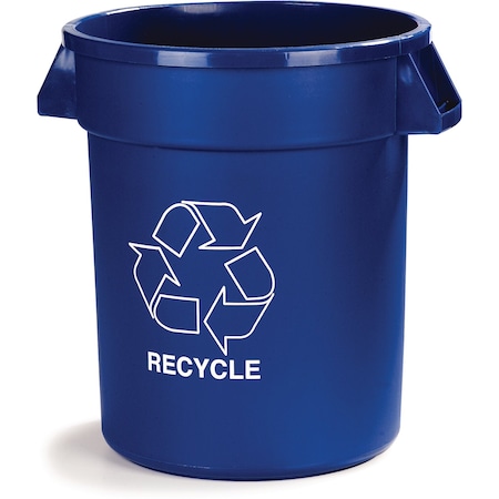 Bronco Trash Can, 32 gal Recycle Trash Can Blue 841032REC14