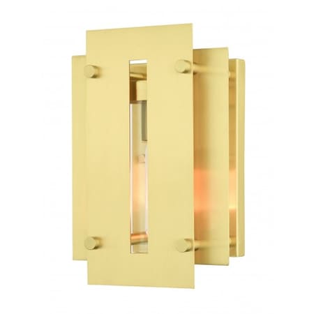 Livex Lighting Satin Brass Outdoor Wall Lantern, 1 Light 21771-12