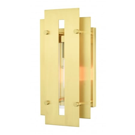 Livex Lighting Satin Brass Outdoor Wall Lantern, 1 Light 21772-12