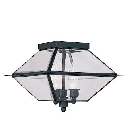 Livex Lighting Westover 3 Light Black Outdoor Ceiling Mount 2185-04
