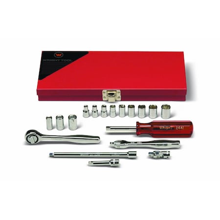 Wright Tool Set 1/4" Dr 18 Pc Set 6 Pt/8 Pt Std Sk 218