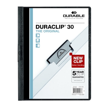 Duraclip Report Cover, 30 Sh, Ltr, Black, PK25 220301