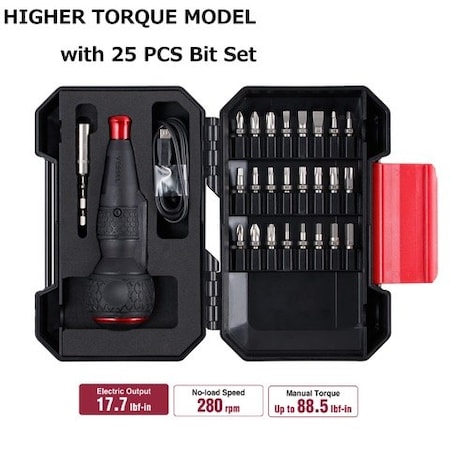 Vessel Rechargeable Screwdriver, 25PCS Bit Set 220USB25U