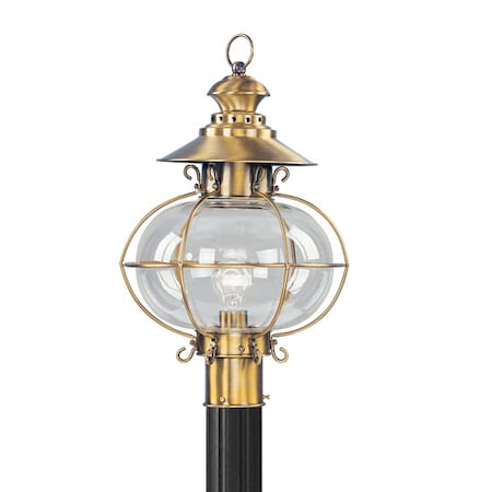 Livex Lighting Harbor 1 Light Flemish Brass Outdoor Post Top Lantern 2226-22