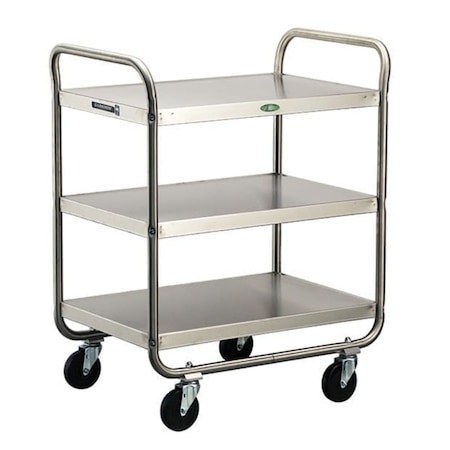 Lakeside Tubular Frame Stainless Steel 3-Shelf Cart; 500 lb Capacity, 18"x27" 222