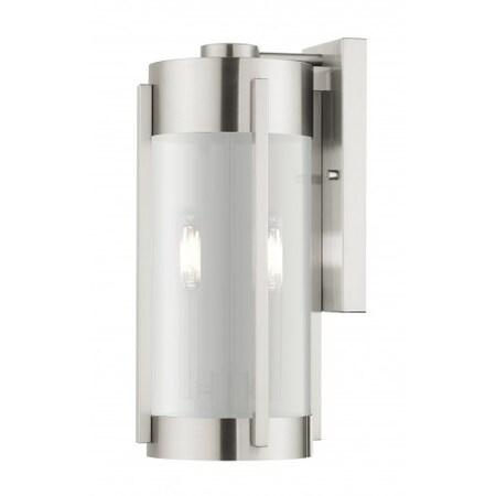 Livex Lighting Brushed Nickel Outdoor Wall Lantern, 2 Li 22382-91