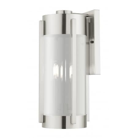 Livex Lighting Brushed Nickel Outdoor Wall Lantern, 3 Li 22383-91