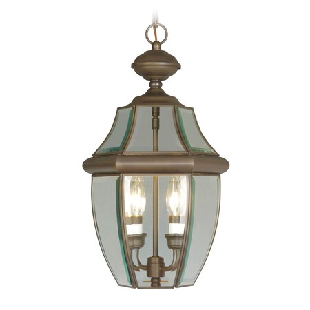 Livex Lighting Monterey 2 Light Bronze Outdoor Pendant Lantern 2255-07