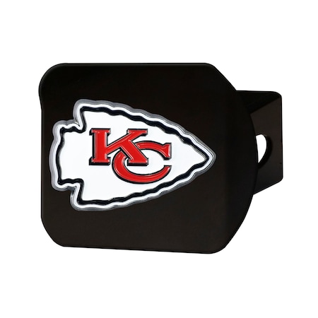 Fanmats NFL Kansas City Chiefs Black Metal Hitch Cover, 3D Color Emblem 22574
