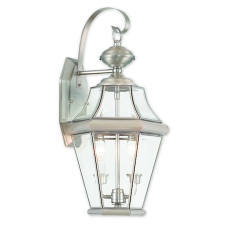Livex Lighting Georgetown 2 Light Brushed Nickel Outdoo 2261-91
