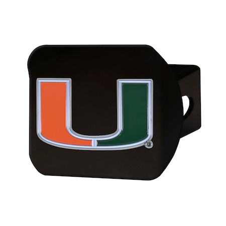 FANMATS University of Miami Black Metal Hitch Cover, 3D Color Emblem 22702