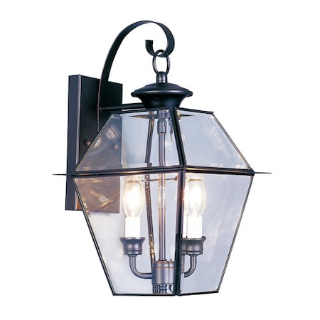 Livex Lighting Westover 2 Light Black Outdoor Wall Lantern 2281-04