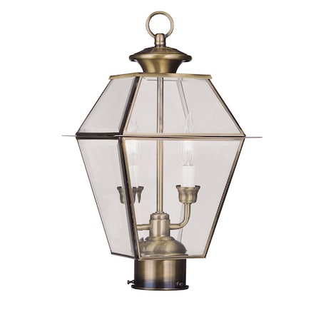 Livex Lighting Westover 2 Light Antique Brass Outdoor P 2284-01
