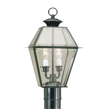 Livex Lighting Westover 2 Light Black Outdoor Post Top Lantern 2284-04