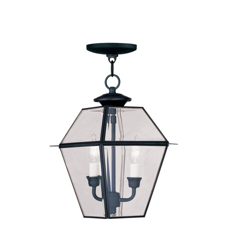 Livex Lighting Westover 2 Light Black Outdoor Pendant Lantern 2285-04