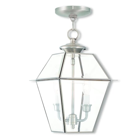 Livex Lighting Westover 2 Light Brushed Nickel Outdoor 2285-91