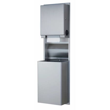 Bobrick Recessed Paper Towel Dispenser/Waste Receptacle, SS B3961