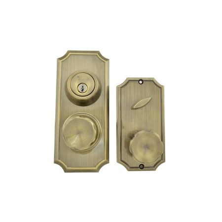 Weslock Unigard Premiere INT Entry Eleganti Knob 2-3/8" Antique Brass 01501EAEASL2D