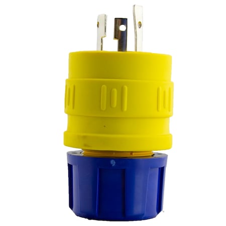Ericson Locking Connector, 15 A, 277V AC, Single Phase, 2 Pole, Yellow 1624-CG