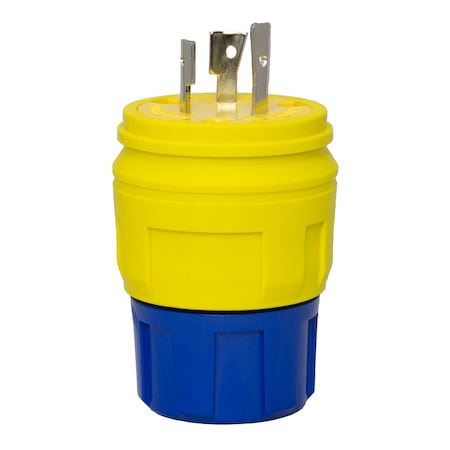 Ericson Locking Plug, L7-20P, 20 A, 277V AC, Single Phase, 2 Pole, Yellow 2314-PW6P