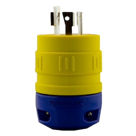 Ericson Locking Plug, L6-20P, 20 A, 250V AC, Single Phase, 2 Pole, Yellow 2312-PG