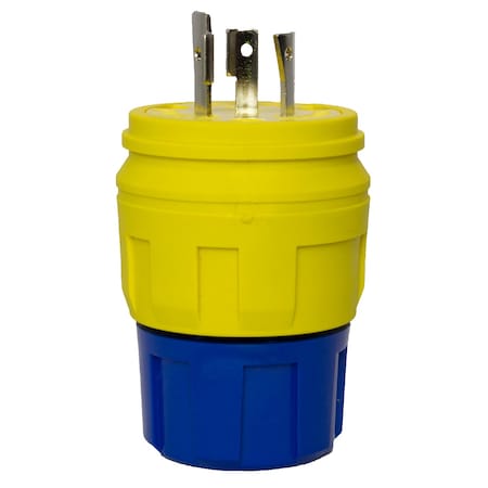 Ericson Straight Blade Connector, 6-20R, 15 A, 250V AC, 2 Pole, 3 Wire, Yellow 1614-CW6P